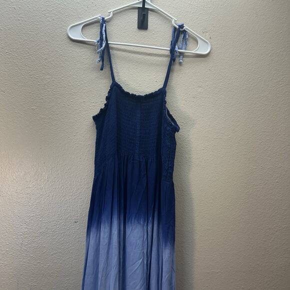 BOHO ME Smocked Tie Dye Maxi Dress SZ S Festival Sundress Hippie Indie Summer - Picture 2 of 10